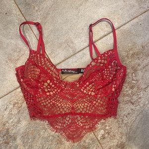 For love and lemons red lace bra top
